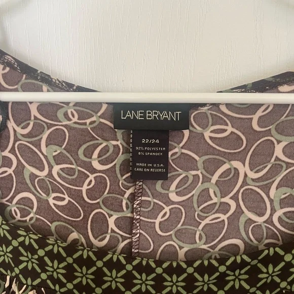 Lane Bryant Black and Cream Long Sleeve Dress - Picture 2 of 3